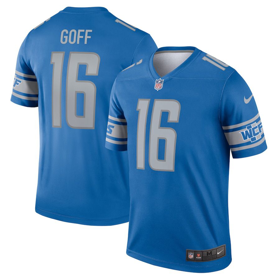 Men Detroit Lions #16 Jared Goff Nike Blue Legend NFL Jersey->->NFL Jersey
